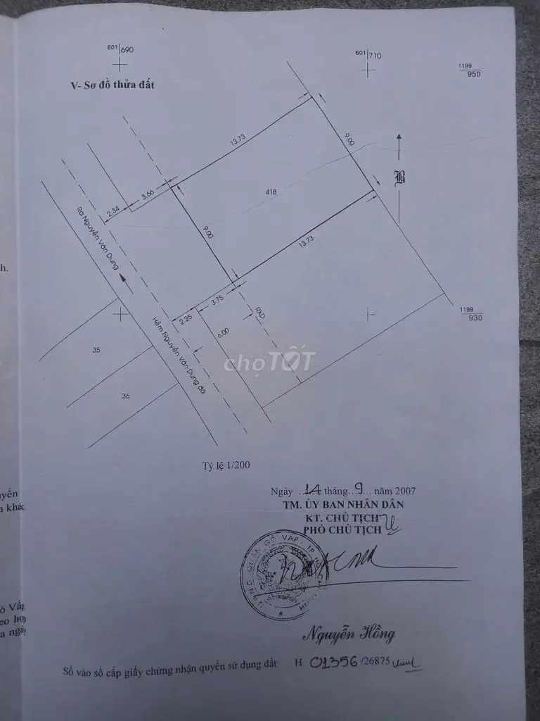 Bán Đất Nguyễn Văn Dung P6 Gò Vấp. Diện Tích 9X18 Giá 14 Tỷ !
