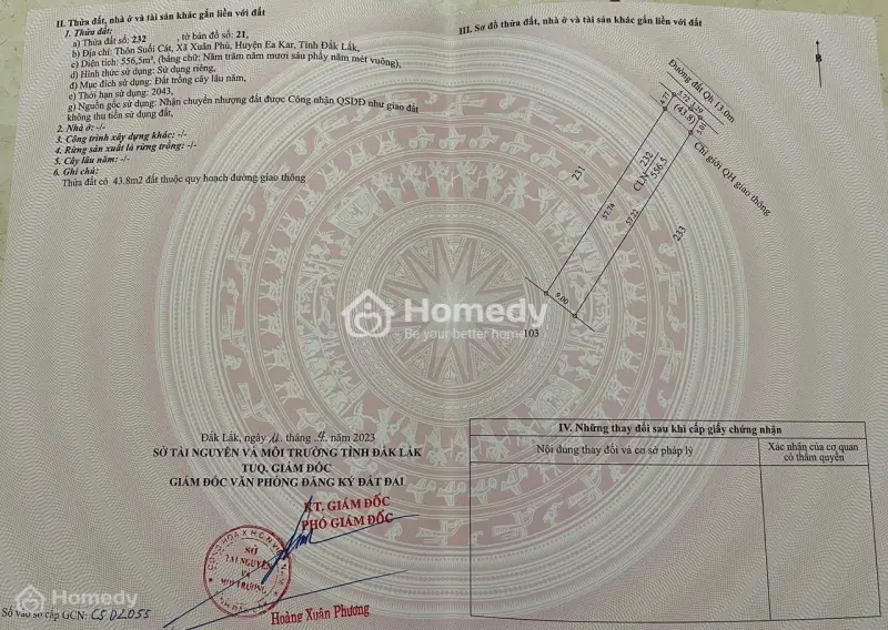Chỉ 169 Triệu Có Ngay Lô Đất Đường Qh 13M, Dt 556M2, Sổ Hồng Riêng Sang Tên Công Chứng Ngay