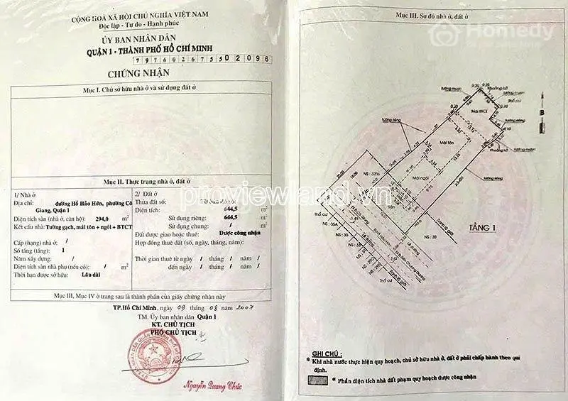 Bán Nhà Mặt Tiền Hồ Hảo Hớn Gần Bùi Viện – 644M² Đất – Giá 364 Triệu/M²