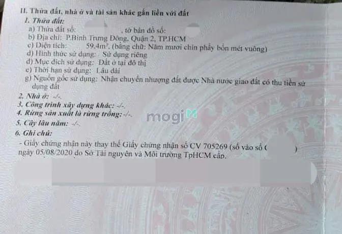 Bán Đất Hẻm Ô Tô Phường Bình Trưng Đông Quận 2 Ngang 8M Khu Xd 4 Tầng