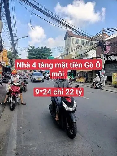 Nhà 4 Tầng Mặt Đường Gò Ô Môi Quận 7. 9*24 Chỉ 22 Tỷ. Kdbb Sầm Uất.