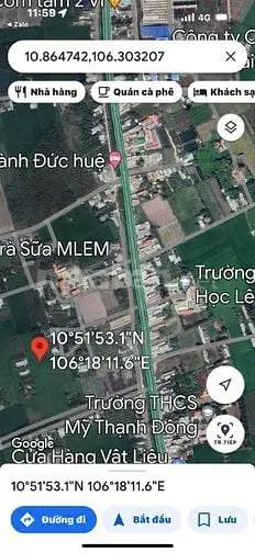 Bán Đất 1061M2 Full Thổ Cư Ấp 4, Xã Mỹ Thạnh Đông, Đức Huệ Long An