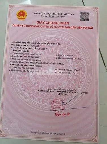 🏡 Cần Bán Gấp Đất Hẻm 1135 Huỳnh Tấn Phát – Quận 7