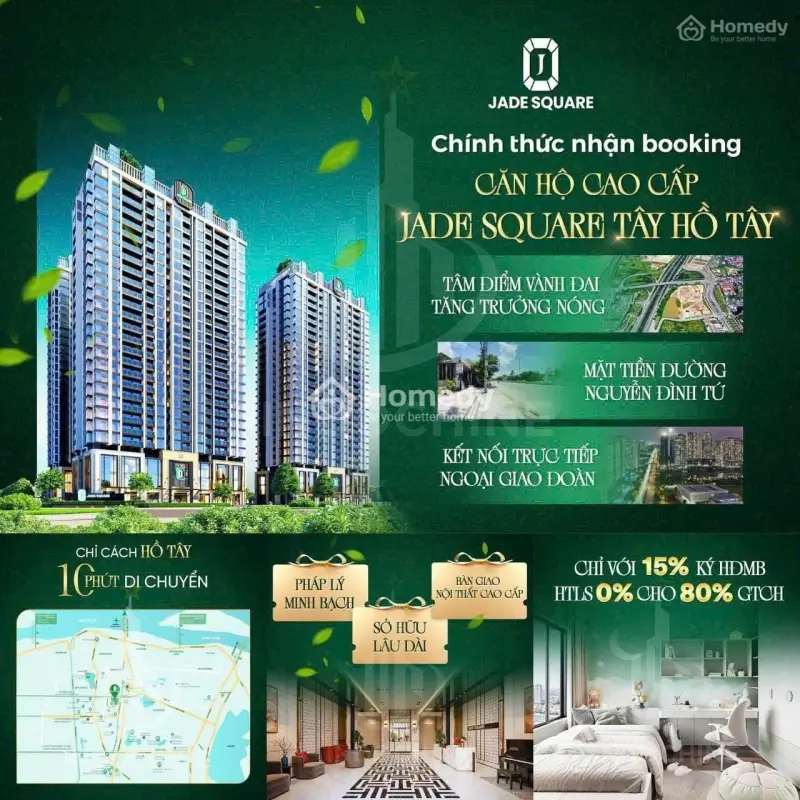 💥 Căn Hộ Cao Cấp – Jade Square Tây Hồ Tây – View Công Viên Hiếm - 128 M2 Chỉ 12 Tỷ 💥