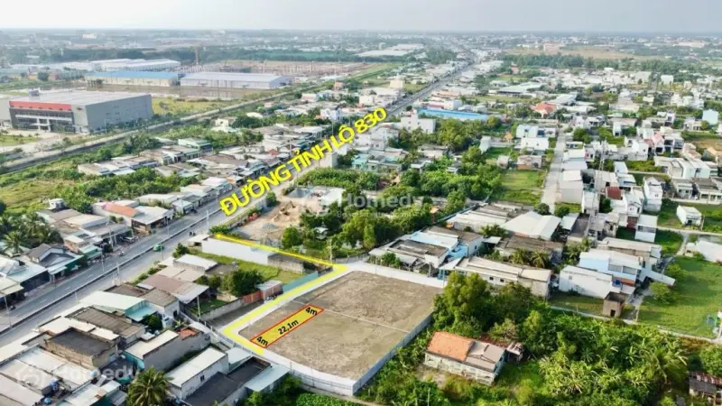 Nền 88M2 Thổ Cư _Cách 30M Đường 830, Kcn Thuận Đạo, Giá 1 Tỷ 350 Vnd
