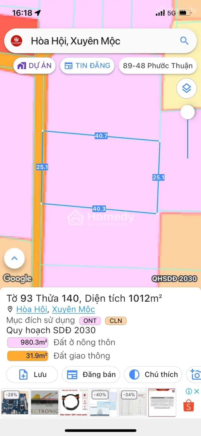 Nay Chủ Bán Liền Tay Lô Đất Đẹp Đều Vuông Vức 7Tr.m2 Dt 1.012M2 Trị Giá 7Tỷ Tl.