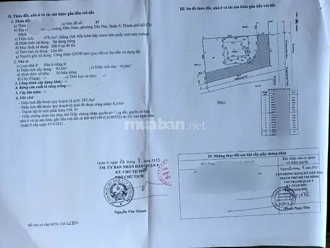 Bán Tòa Nhà 2 Mặt Tiền Hoàng Hữu Nam Quận 9 Cũ Giá 85 Tỷ