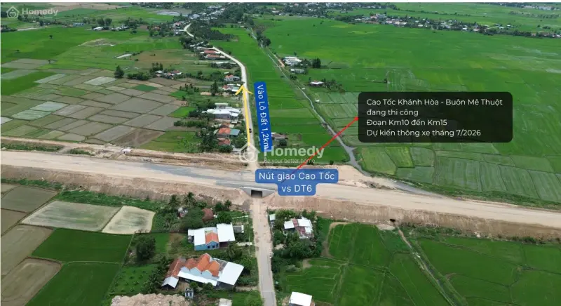 Chính Chủ Bán Đất Full Thổ Cư Mặt Tiền Tỉnh Lộ 6 Thị Xã Ninh Hoà, Phân Được 3 Lô, Giá 1 Tỷ 750