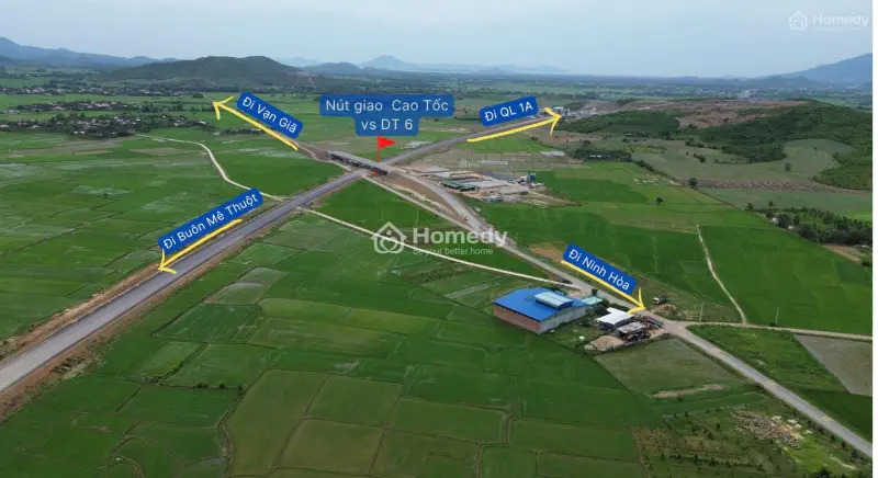 Chính Chủ Bán Đất Full Thổ Cư Mặt Tiền Tỉnh Lộ 6 Thị Xã Ninh Hoà, Phân Được 3 Lô, Giá 1 Tỷ 750
