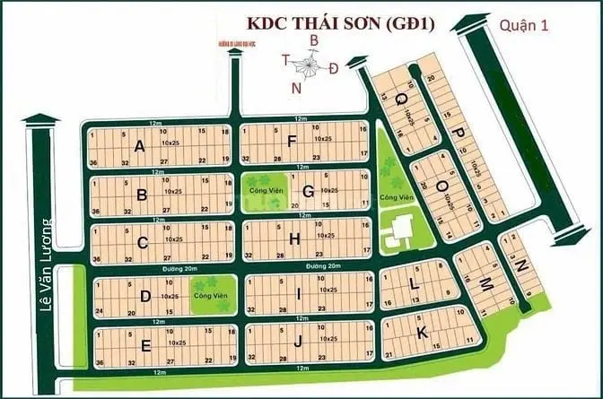 Bán Đất Biệt Thự View Gần Công Viên Kdc Thái Sơn Dt:10X25M, 16,25 Tỷ