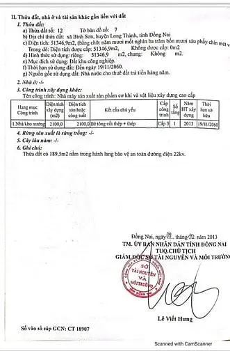 Bán Đất Nhà Xưởng 50.000M² Giá Bán 195 Tỷ (150/Usd/M) Khu Công Nghiệp