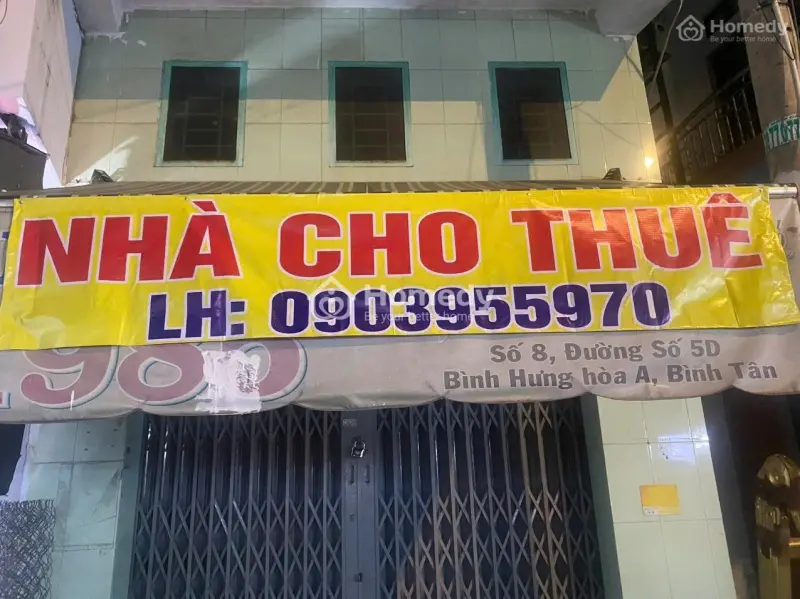 Nhà Nguyên Căn Chính Chủ Mặt Tiền Cho Thuê Số 8 Đường 5D, P.bình Hưng Hòa A, Q.bình Tân