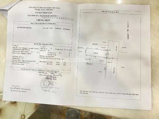 Bán Nhà Số 53/15 Đường Số 5, Phường Bình Hưng Hòa Giá 4,7 Tỷ