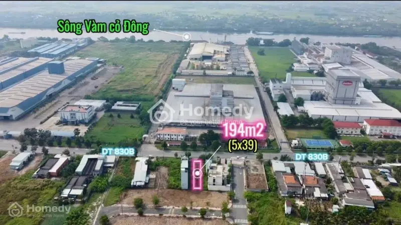 Mặt Tiền Tỉnh Lộ 830B _Dt 194M2 Thổ Cư, Xã Long Cang, Cần Đước, Long An (Tây Ninh), Giá 3,5 Tỷ