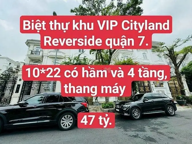 Biệt Thự Khu Vip Cityland Reverside Quận 7. 10*22, Hầm+4 Tầng, Tm. 44
