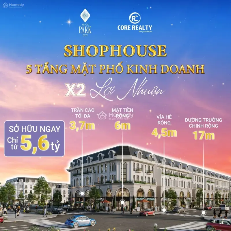 Bán Gấp Căn Shophouse Vị Trí Đẹp Tại Kđt Âu Cơ Park City Giá Cực Hot