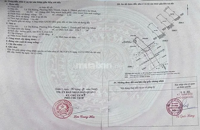 Bán Nhà Lê Thị Riêng, Quận 1, 3 Tầng, Đang Cho Thuê, Giá 35 Tỷ