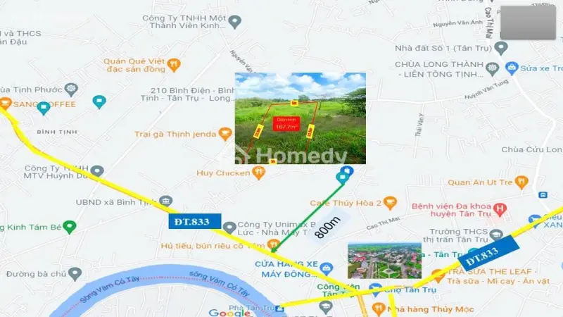 Bán Đất Tân Trụ-Long An, Sổ Hồng Riêng, Hỗ Trợ Cho Vay.