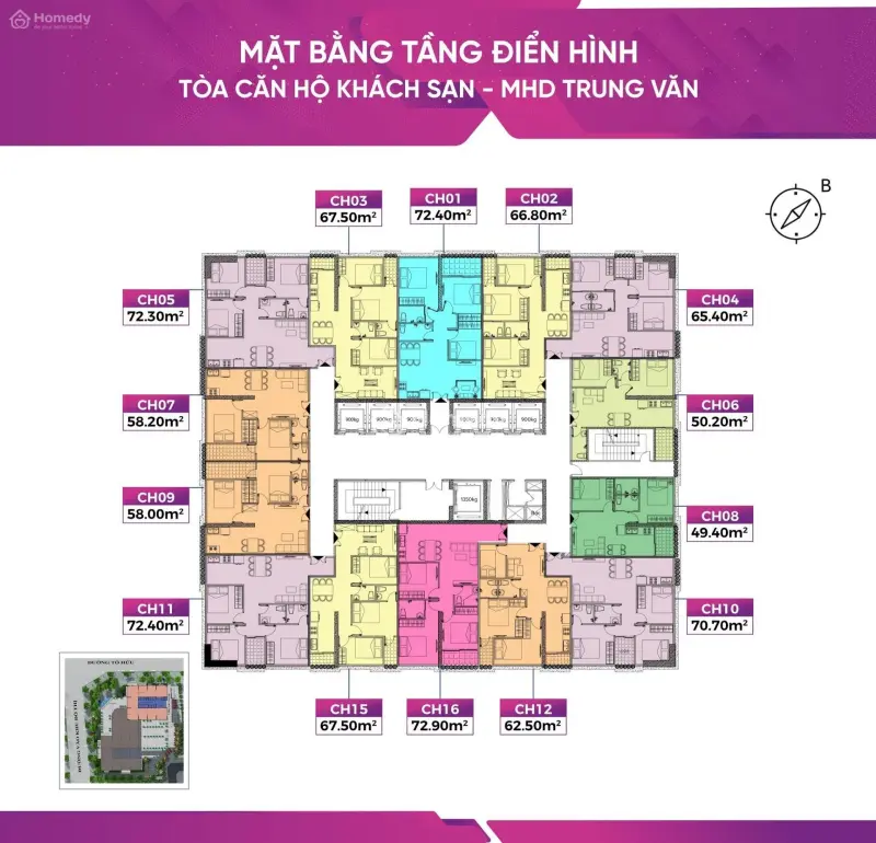 Bán Căn Góc Siêu Đẹp 71M- 3 Phòng Ngủ Mhd Trung Văn Vào Ở Ngay 1,85 Tỷ