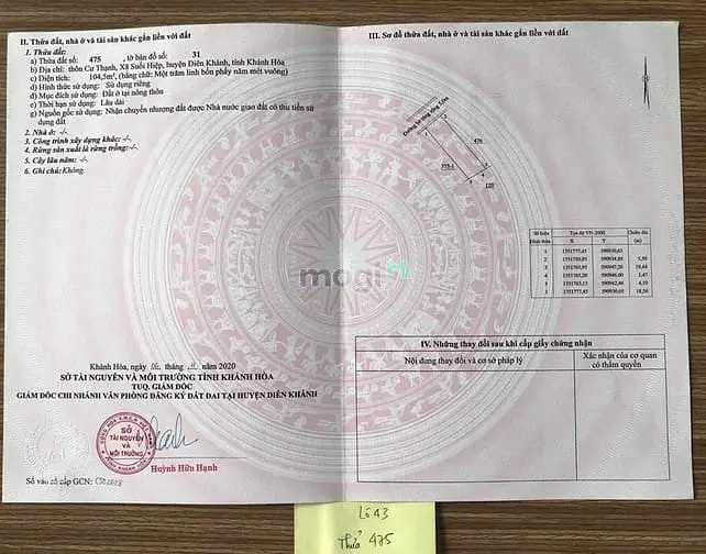 Sh17 Bán Đất Đường 5M Thôn Cư Thạnh Xã Suối Hiệp Diên Khánh