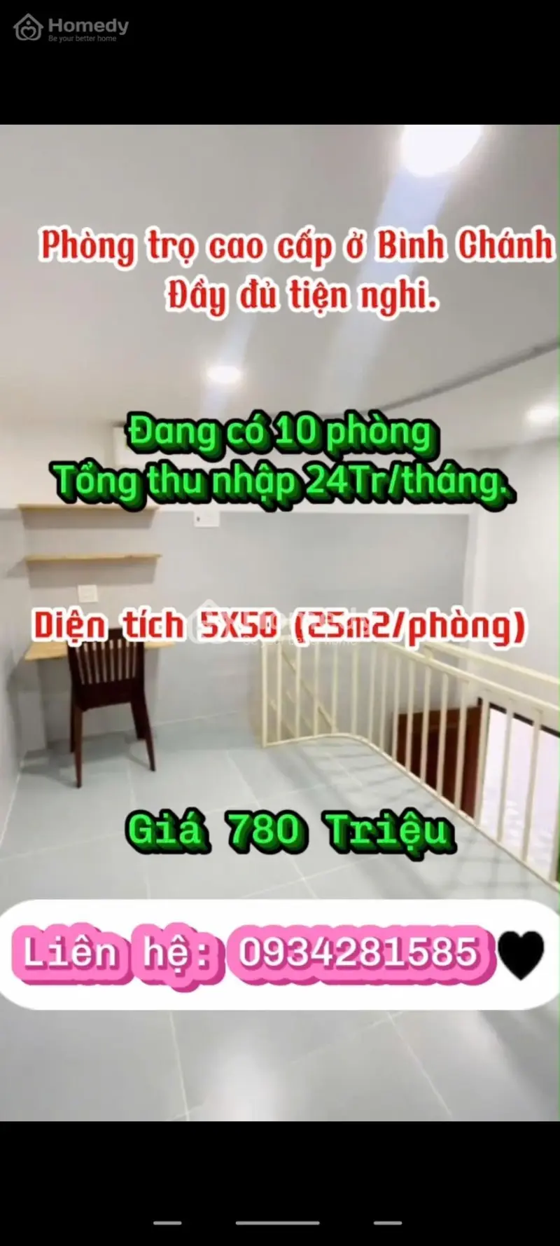 🌈 🌈 Thanh Lý Gấp Dãy Trọ Cao Cấp 10 Phòng, Thu Nhập 24Tr/ Tháng. Sau Lưng Chợ Bình Chánh