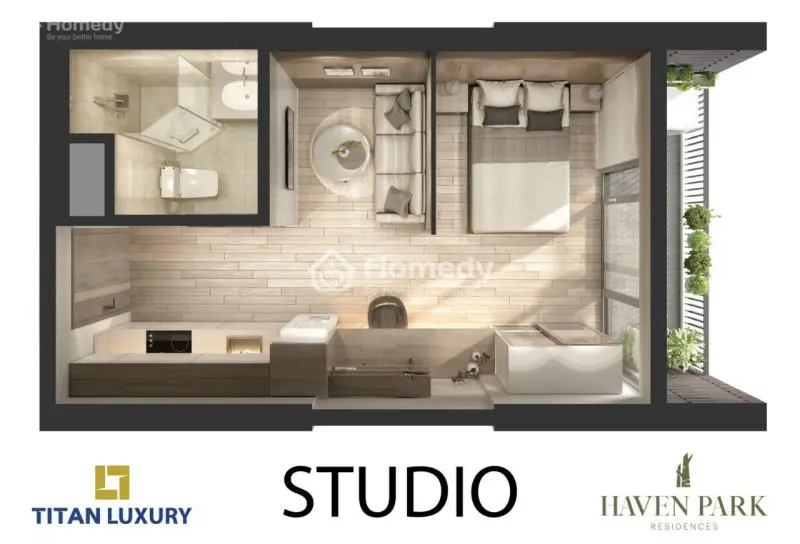 Chính Chủ Gửi Bán Căn Hộ Studio , Chung Cư Haven Park , Kđt Ecopark - Hướng Nam , Nội Thất Cơ Bản
