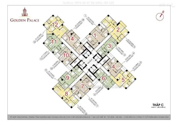 Bán Căn Hộ Cao Cấp Golden Palace Mễ Trì 118M2 3Pn Giá Đầu Tư