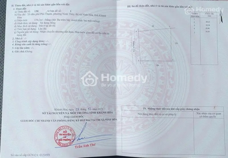 Bán Đất Tdp Phú Thạnh, Phường Đông Ninh Hoà, Khánh Hoà