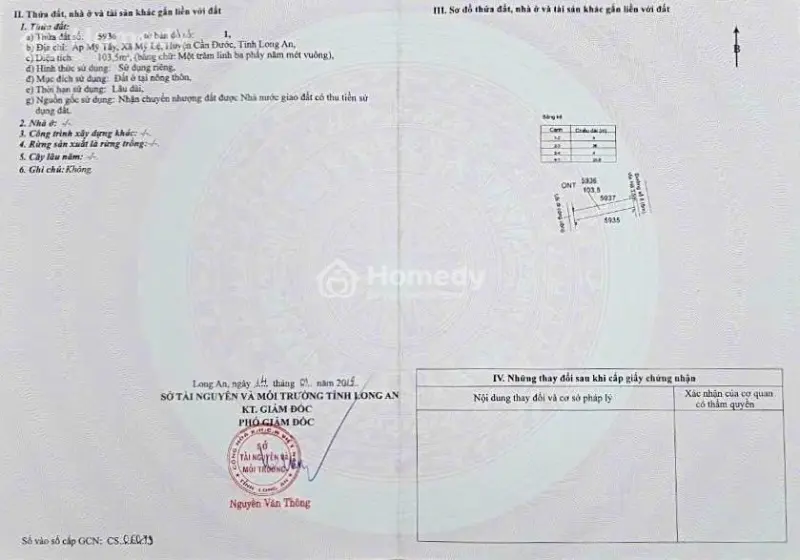 [Nền Rẻ Đẹp] Xây Nhà Ở Ngay _Dt 103M2 Gần Đường Dt826, Mỹ Lệ, Cần Đước, La. Shr - Giá 1 Tỷ 1