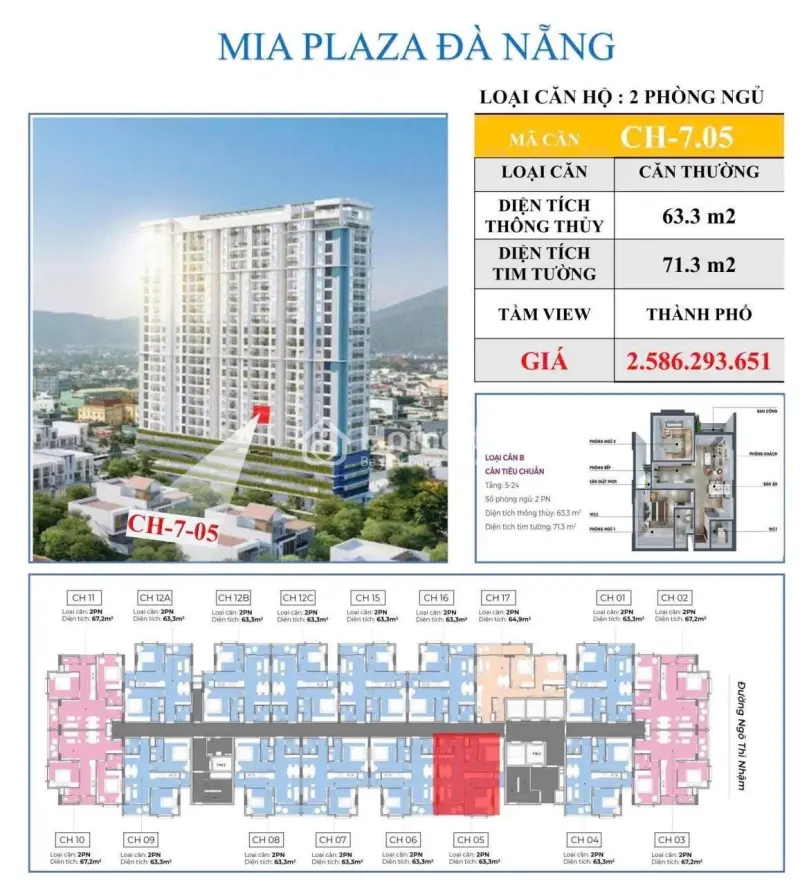 Căn Hộ Mia 2Pn Ngay Trung Tâm Liên Chiểu Giá Rẻ Nhất Thị Trường