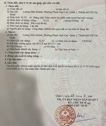 Bán Nhà Quận 1 Đường Lương Hữu Khánh, 53M2, 2 Tầng, Vị Trí Vip, 22 Tỷ
