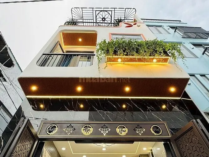 Nhà 3 Lầu Đẹp Cao Cấp Góc 2 Mặt Hẻm Xe Hơi 1 Trục 5M Phan Huy Ích