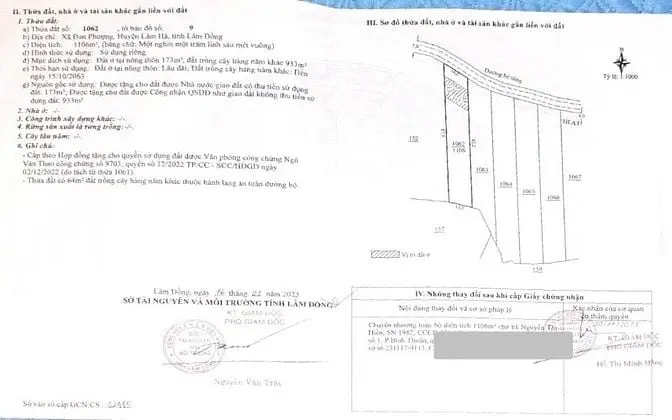 Đất 1106M2, Thổ Cư 173M2, Xẫ Đan Phượng, Huyện Lâm Hà