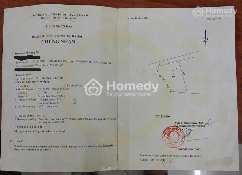 Bán Gấp Đất Thổ Cư, Sổ Đỏ Chính Chủ (1 Chủ) Tại Nhuệ Giang, Tây Mỗ, Nam Từ Liêm, Hà Nội:
