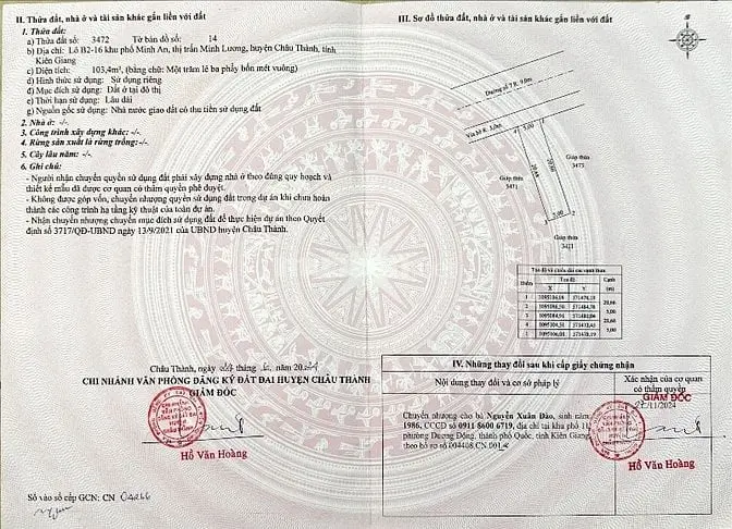 Nền Đất Ở 103,4 M2 Kđt Mới & Chợ Minh Lương – Châu Thành - An Giang
