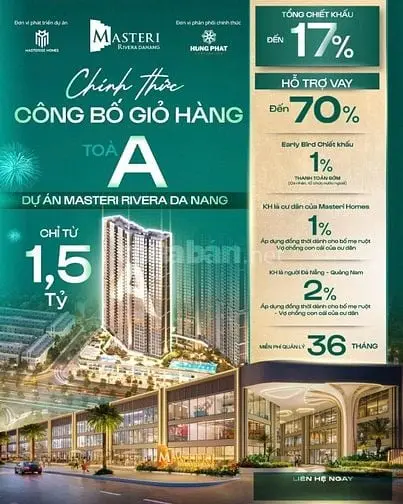 🔥 Cực Hot Masteri Rivera Danang " Độc Quyền View Pháo Hoa Quốc Tế"