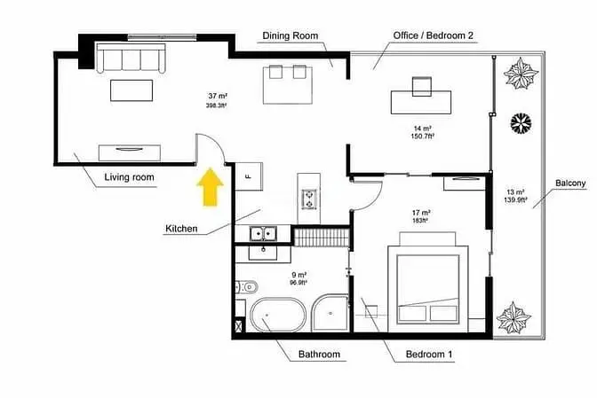 Cho Thuê Căn Penthouse Thảo Điền - Có 2 Phòng Ngủ - Rộng Rãi - Balcony