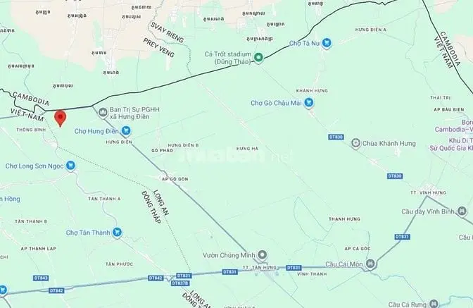 Nền 87.5M2 Thổ Cư (5X17.5) Kdc Cặp Kênh Công Bình Xã Hưng Điền 250Tr