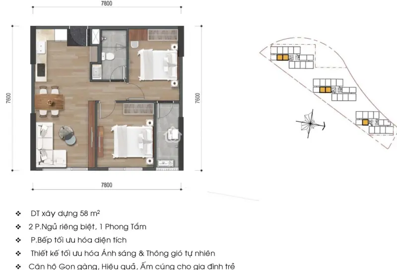 Cần Bán Căn Hộ 58M2 Mizuki Park Đã Có Sổ Hồng Giá Chỉ 2,85 Tỷ Liền Kề Quận 7