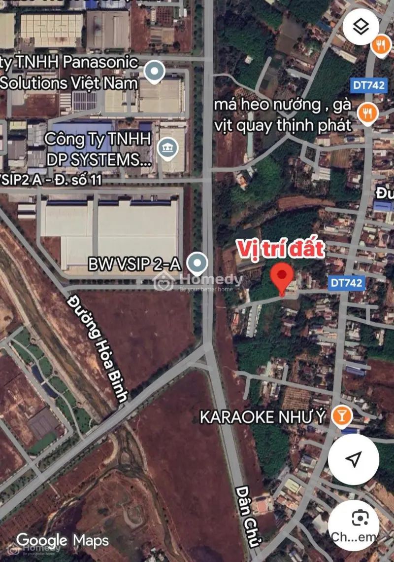 Cần Bán Lô Đất Thổ Cư Liền Kề Kcn Vsip 2. Diện Tích 320M2 - Thổ Cư 60M2
