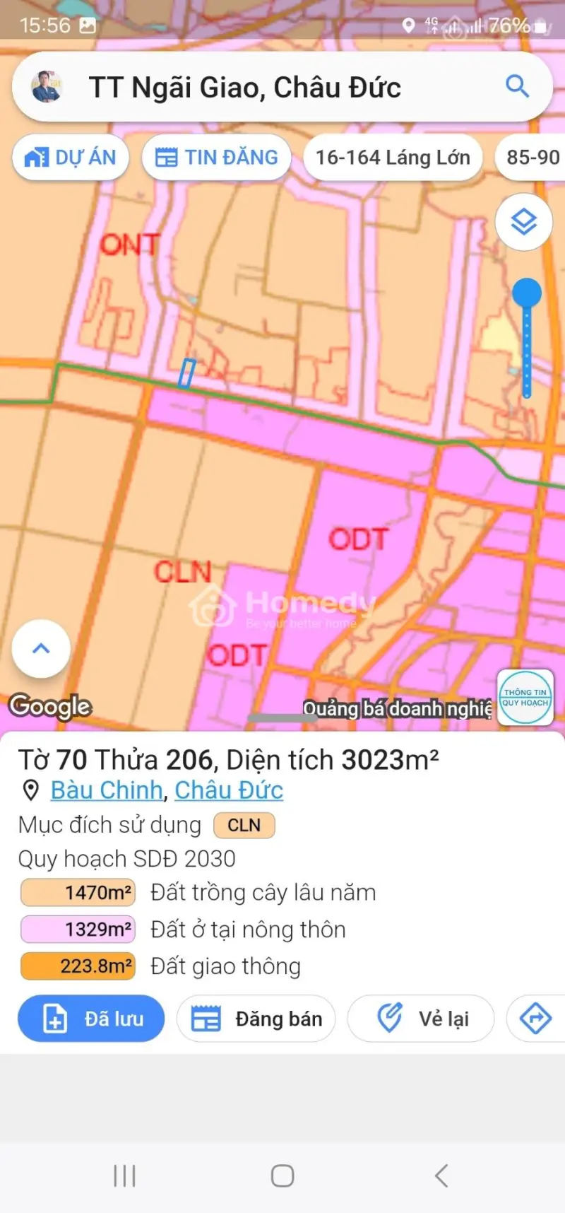 Bán Đất Bàu Chinh Châu Đức 31X100 , Đất Nợ Hậu, Khu Dân Cư 4.2 Tỉ
