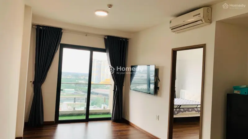 Cho Thuê Căn Akari Full Nội Thất 75M2 Tầng 9 Có Rèm, Ở Được Liền. 2Pn, 2Wc, Sân Phơi, Ban Công