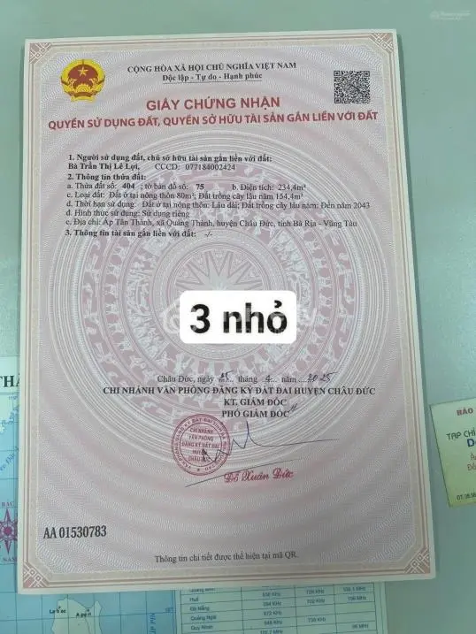 Bán Gấp Lô Đất Cực Đẹp Giá Chỉ 800 Triệu Ngay Trung Tâm Xã Quảng Thành: Chủ Đang Kẹt Tiền