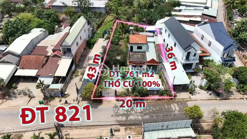 Nhà Mặt Tiền Đt 821 Rộng 761 M2 Thổ Cư, Trung Tâm Chợ, Liền Kề 2 Kcn Đức Hòa, Long An