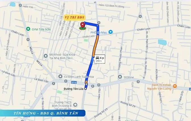 Bán Nhà Hẻm 286/ Chiến Lược, 4 X 12.5M, 3 Tấm, 4.95 Tỷ (Tín Hưng)