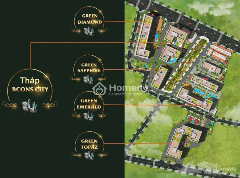 💥 Chỉ Từ 46 Triệu/M² – Sở Hữu Ngay Căn Hộ Bcons City 2 - Tháp Green Diamond💥