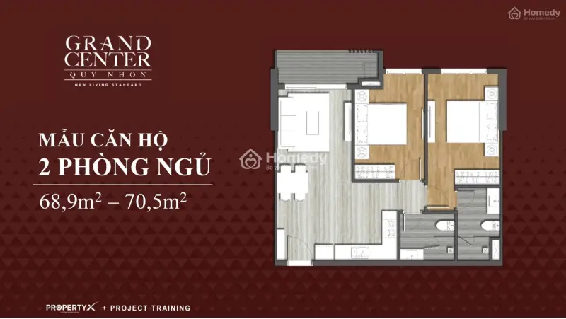 Duy Nhất Căn 2 Phòng Ngủ Dự Án Grand Center Quy Nhơn - Bán Lỗ, Tầng Cao, View Biển