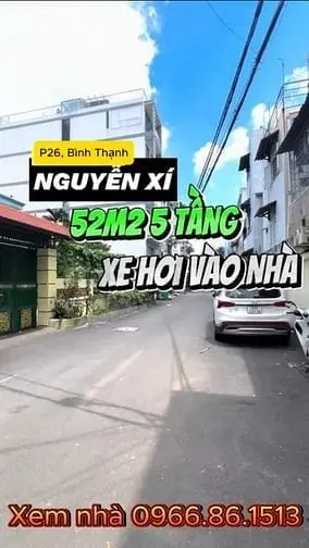 Nhà Đẹp 52M2 Gần Vincom Nguyễn Xí, Chủ Bán 2 Tỷ 580. Hẻm 7M,Xây 4 Tầng