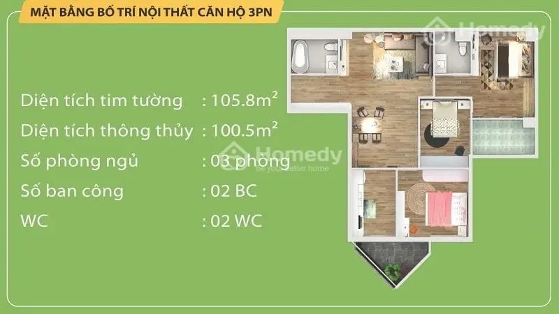 Nhận Nhà Ở Ngay Căn Hộ 3Pn+1 Giá Tốt Nhất Thị Trường Chung Cư Tecco Garden