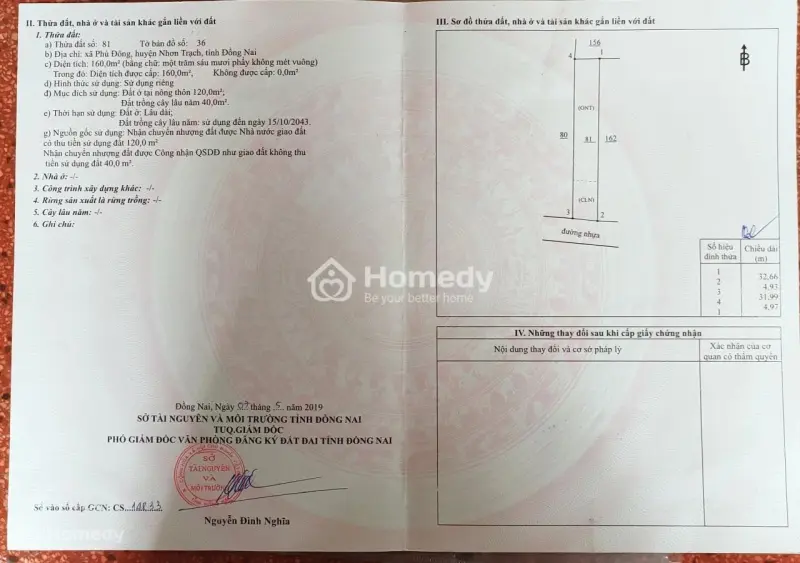 Chính Chủ Cần Ra Nhanh Lô Đất Nhơn Trạch 160M2, Thổ Cư 120M, Mặt Tiền Đường Ô Tô. Giá 3,1 Tỷ